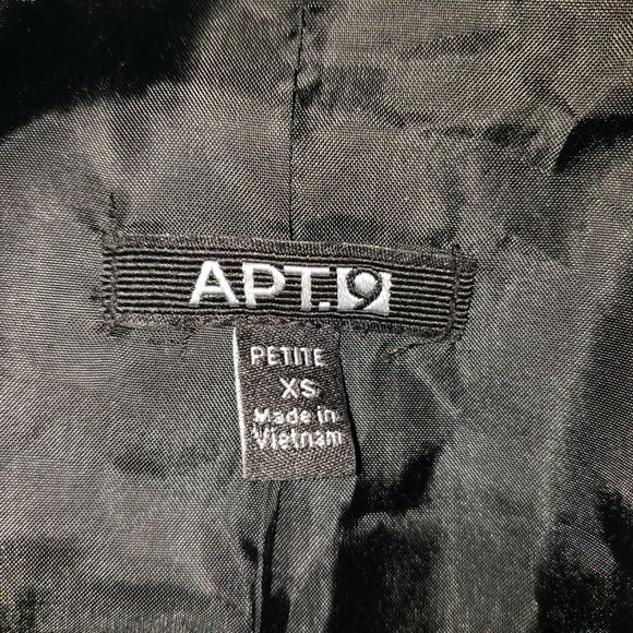 APT 19 Black Moto Jacket with Asymmetric Zip Front Size Petite XS - Picture 4 of 8